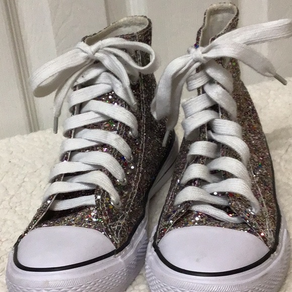 DOUBLE PLATINUM GLITTER HIGHTOPS 7.5 - Picture 6 of 13